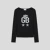 GOODBAI 星星白鸽GB印花正肩收腰长袖T恤 商品缩略图3