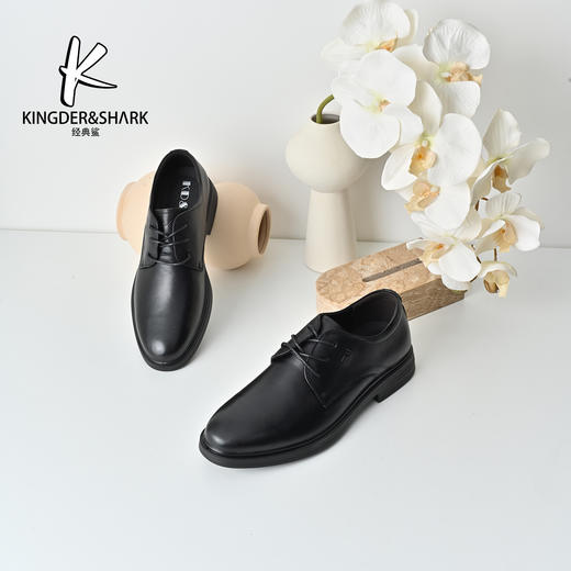 KDS经典鲨2025年秋季专柜新款男士牛皮革黑色正装商务皮鞋KW363-533011 商品图3