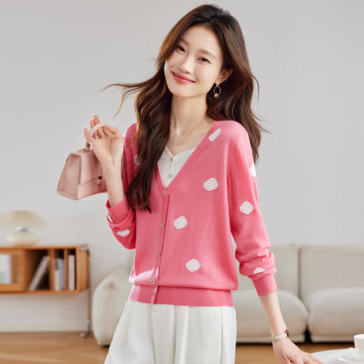 2025春秋新款V领假两件针织拼接t恤女宽松显瘦遮肚子打底上衣春季 商品图0