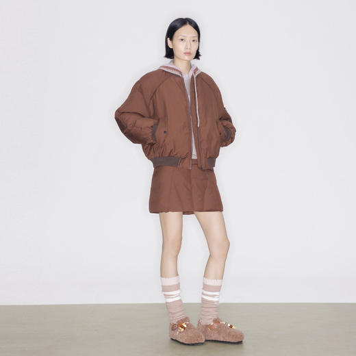 lost in echo2025早秋新款宽松拉链飞行夹克保暖鸭绒羽绒服短外套 商品图4