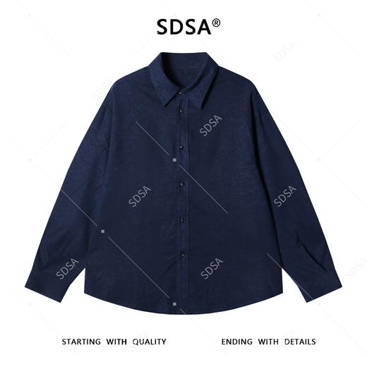 C002SDSA男士秋冬新款痞帅男装极简风纯色长袖翻领衬衫宽松百搭衬衣 商品图1