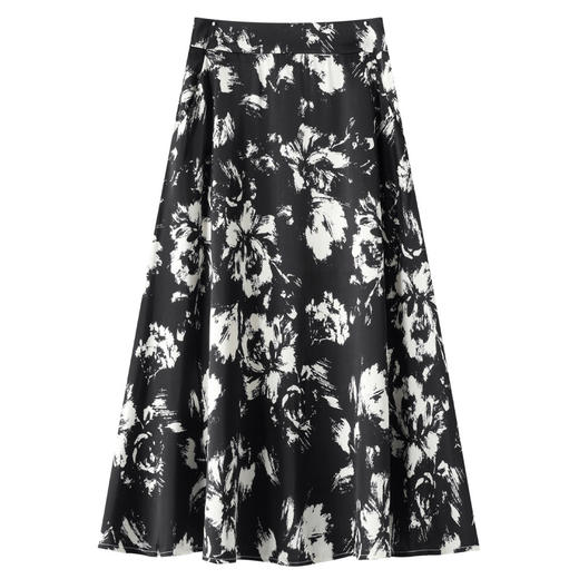 丁摩 蓝色印花半身裙女春夏季薄款中长款高级感气质A字大摆伞裙5ZF-53371 商品图2