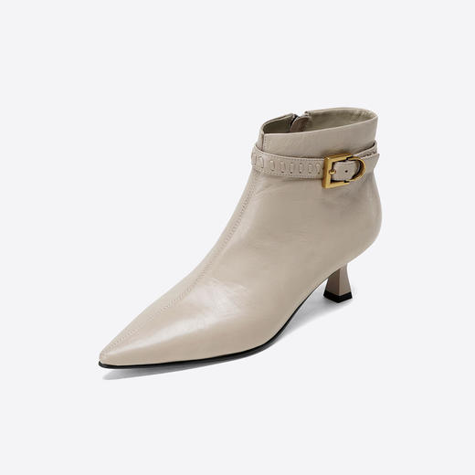 Westory2025年冬季摔纹胎牛尖头猫跟简约百搭短靴W25DS85551 商品图10