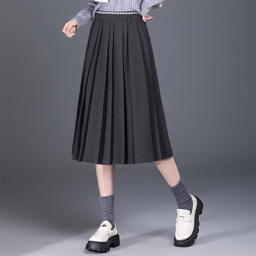 QYM 771-Y百褶裙高腰半身裙时尚A字裙 商品图1