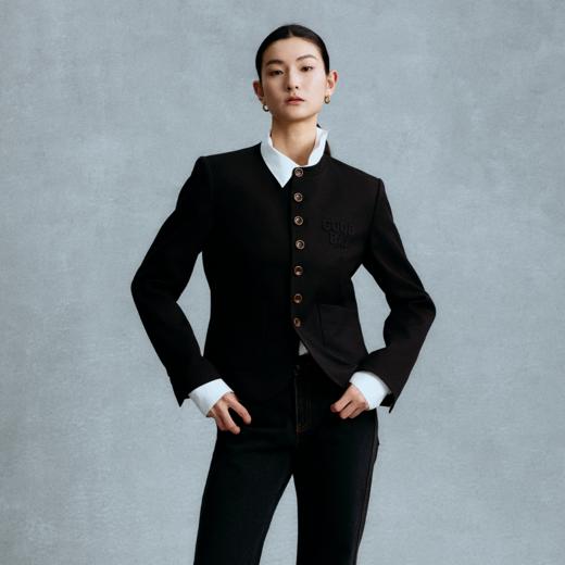 GOODBAI logo贴布绣小立领纽扣正肩西装外套 商品图0