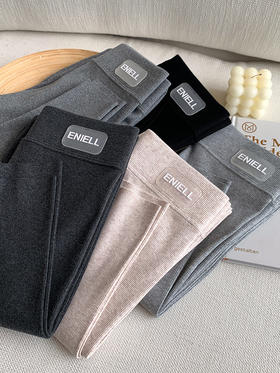 【高腰打底裤棉裤】棉质螺纹保暖裤 外穿修身显瘦弹力九分小脚裤秋冬款