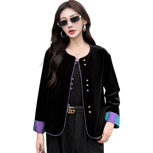 QYM 5960-Y新中式短款休闲外套国风复古上衣 商品图4