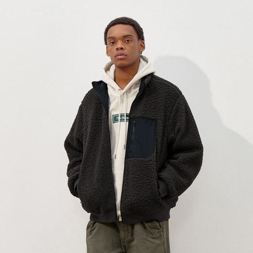 714street【双面穿】户外防水工装夹克2025秋冬宽松羊羔绒外套男 商品图3