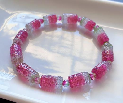 单圈西瓜回纹碧玺手串 商品图0