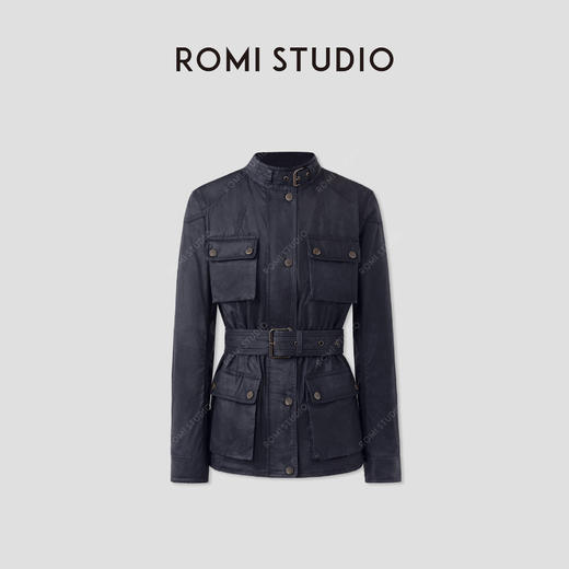 ROMI STUDIO“复古英伦”油蜡混纺做旧防风夹克外套 RWCAWY4691 商品图1