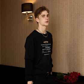 IDEVERRAY【明星同款】轻奢假两件长袖t恤女打底衫男士宽松百搭