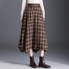 QYM 766-Y不规则半身裙时尚高腰裙气质格纹中长裙 商品缩略图0