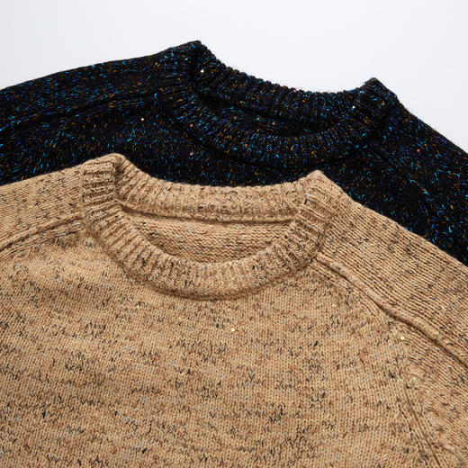 罗蒙秋冬圆领金丝珠片羊毛衫女士舒适百搭针织衫设计感休闲毛衣上衣女 商品图2