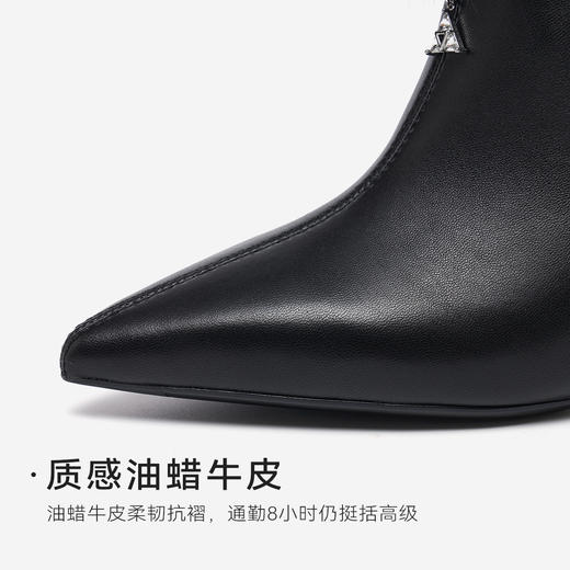 【绒里可选】星期六职场干练油蜡牛皮短靴SSD4116135/SSD4118135 商品图6
