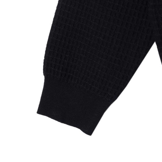 2001SDSA男士秋冬新款痞帅男装复古纯色格子半纽扣针织衫百搭宽松毛衣 商品图4