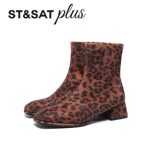 星期六优雅满钻粗跟时装靴SSD4116154 商品图12
