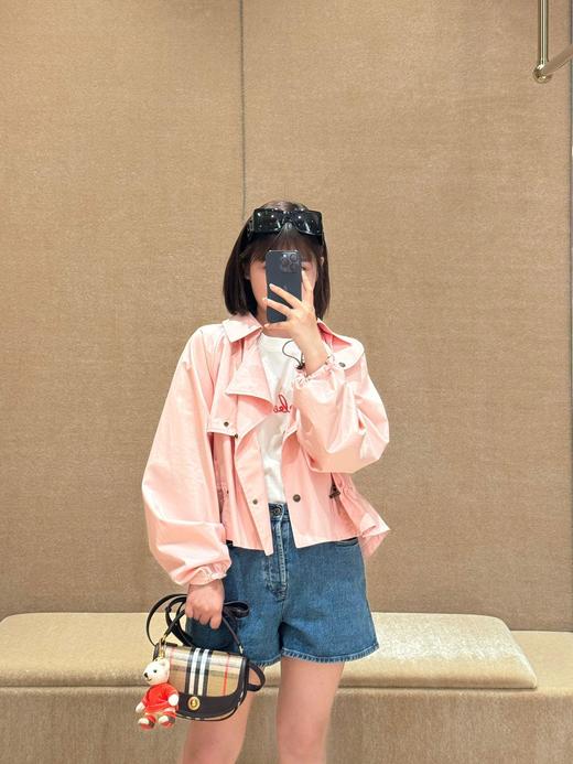 非质量问题不退换！ 巴宝莉 女士丝缎抽绳收腰连帽Trench外套 五色 商品图10