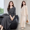 秋季新款法式简约风珍珠圆领收腰气质款百搭两件套裙YBER617 商品缩略图4