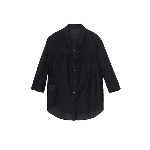 谜底通勤风衬衫七分袖女2024年夏新品百搭设计感H型衬衣242MC0531 商品图4