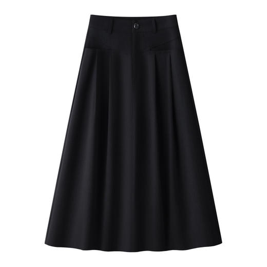 丁摩 灰色垂感百褶半身裙女春秋高腰显瘦中长款宽松西装裙5ZF-02813 商品图1