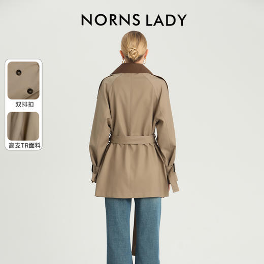 NORNS LADY诺恩 秋冬中长款风衣外套气质优雅翻领风衣 T25WF41486-12.1 商品图3
