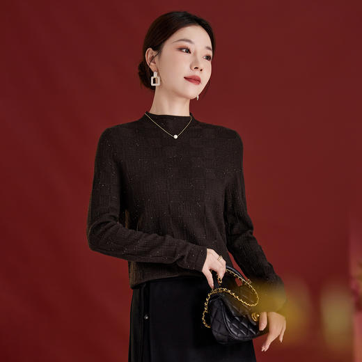 SM 1549羊毛打底衫高级感气质桑蚕丝修身 商品图2