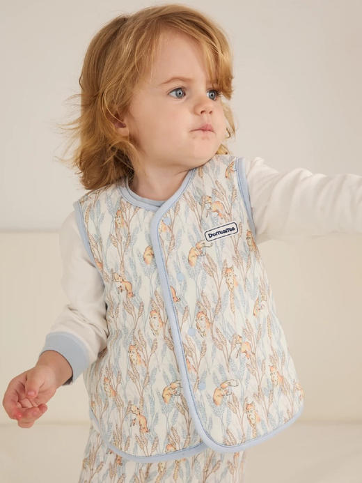 Domiamia 宝宝夹棉款针织两穿背心 两面可穿 商品图1