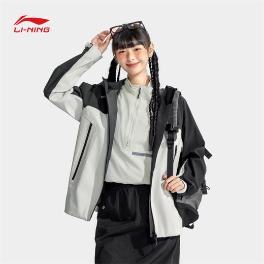 【肖战同款】李宁户外CF溯｜万龙甲冲锋衣黑龘男女同款反光防泼水防风宽松单层冲锋衣AEMV033 商品图4