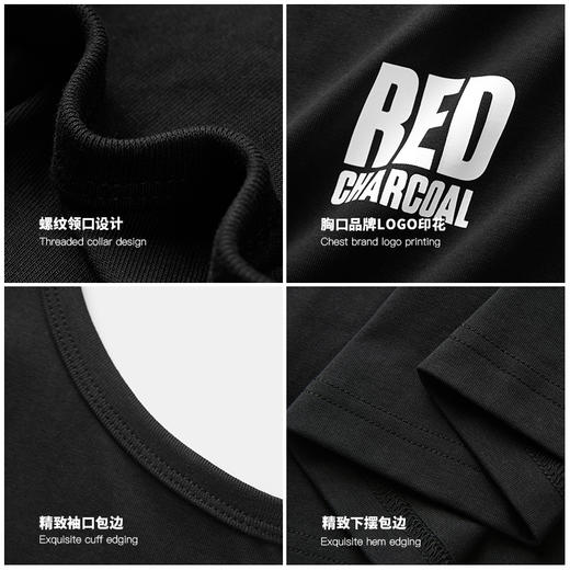 REDCHARCOAL红炭黑色基础运动背心男夏季新款坎肩无袖T恤男士上衣 商品图3