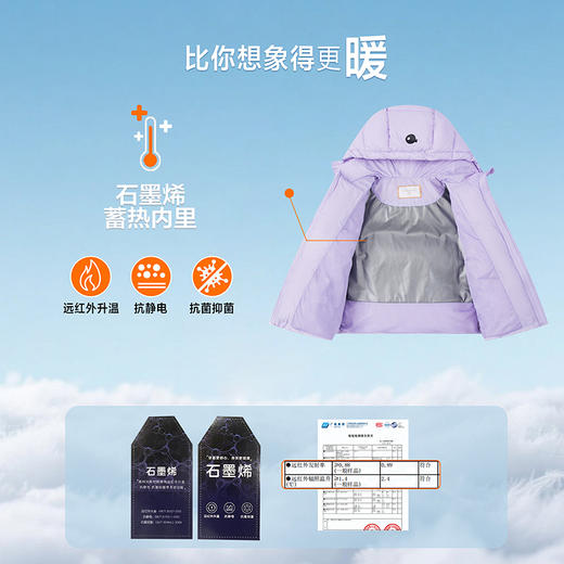 笛莎Deesha 2025冬季新款三防抗菌绒面包服连帽短款羽绒服 商品图1