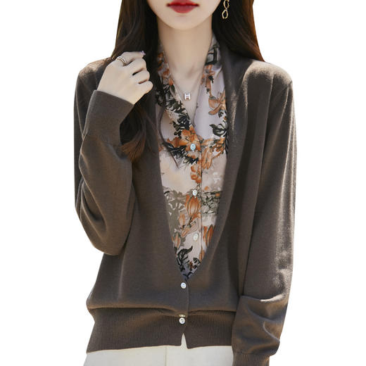 港风V领外套假两件碎花，针织开衫毛衣CC-XIX-463 商品图4
