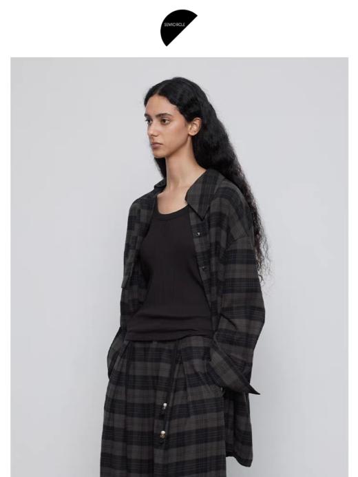 半圆/Q5721736/H型显瘦格纹衬衫 商品图0