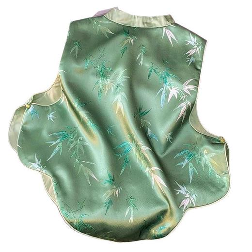 雀说新中式国风提花缎面马甲背心复古高级感名媛唐装盘扣上衣大码AL 商品图4