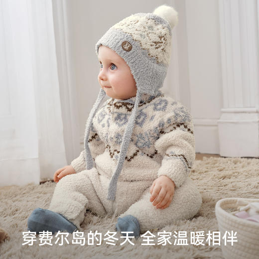 【宝宝服饰】嫚熙婴儿连体衣半边绒宝宝衣服男女加厚保暖外出爬服哈衣秋冬新款 商品图2