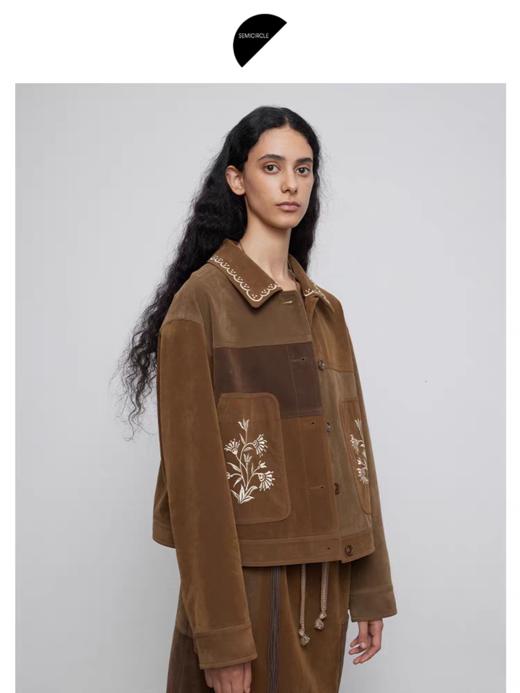 半圆/Q5231842/短款宽松休闲撞色绣花外套 商品图2