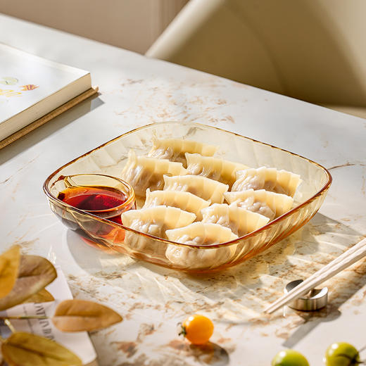 【自营】 康宁 晶炫饺子盘大容量带独立醋碟设计 1个 商品图7