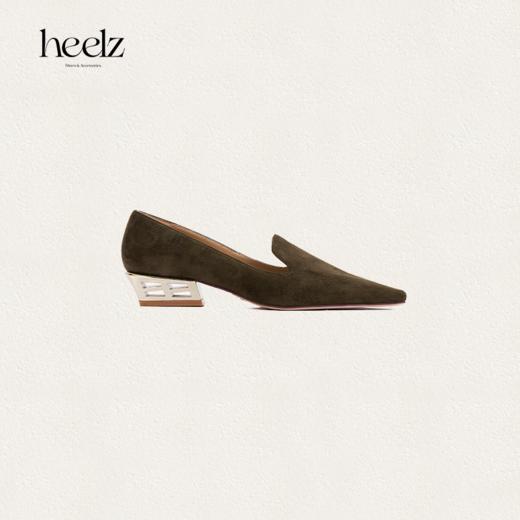 【繁花乐福】heelz设计师鞋履｜H 小方跟羊翻毛皮乐福鞋3.6 公分 商品图0