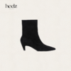 「奥黛丽」heelz设计师手工鞋履 ｜羊翻毛皮 小黑靴 5.5 公分 商品缩略图0