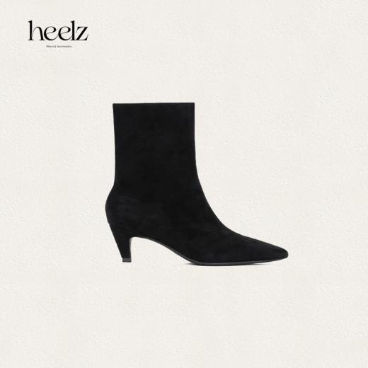 「奥黛丽」heelz设计师手工鞋履 ｜羊翻毛皮 小黑靴 5.5 公分 商品图0