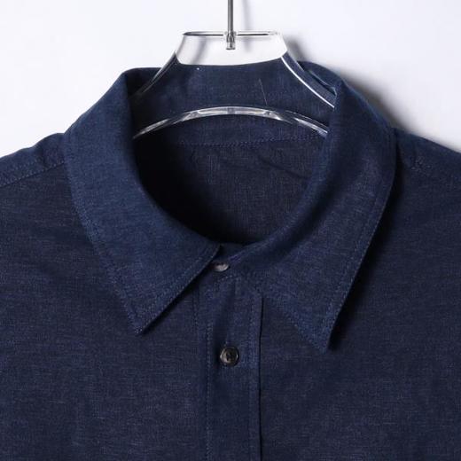 C002SDSA男士秋冬新款痞帅男装极简风纯色长袖翻领衬衫宽松百搭衬衣 商品图2