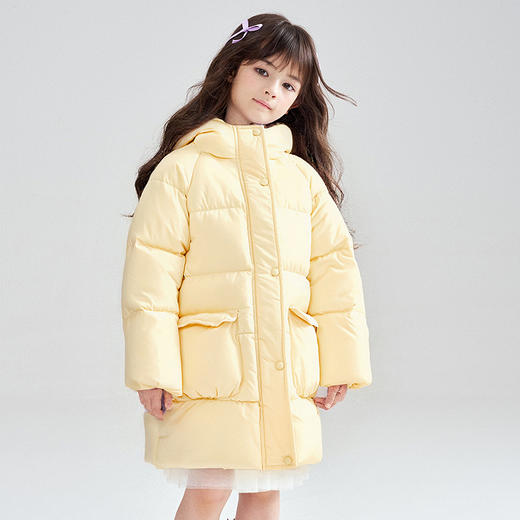 笛莎Deesha 2025冬季新款女童时尚蓄热连帽羽绒服 商品图2