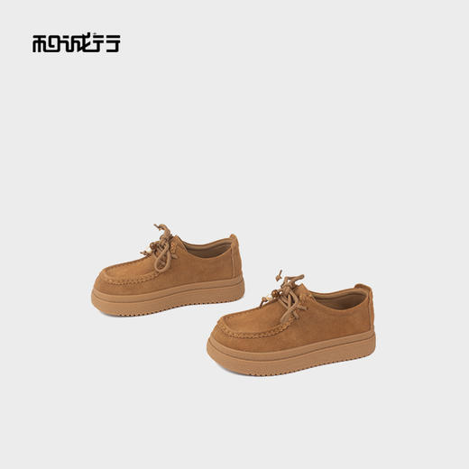 和诚行2025秋季女式休闲厚底板复古通勤袋鼠鞋0010849 商品图3