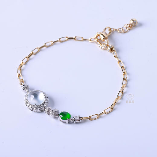 【荷塘月色 】白翡绿翠手链  GZ2509050 商品图1