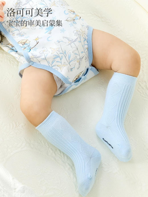 Domiamia 婴幼儿中筒袜 高颜值秋冬棉袜 纯色防滑袜 商品图1