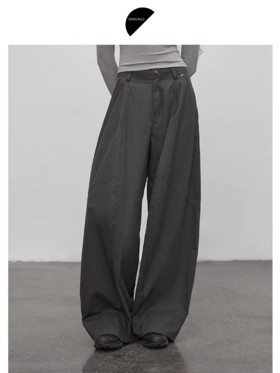 半圆/25613379/休闲牛仔水洗裤子女弯刀阔腿裤