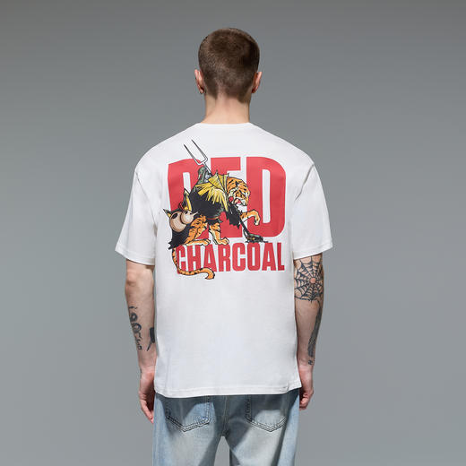 REDCHARCOAL红炭凉感速干老虎印花短袖T恤男夏季新款宽松男士半袖 商品图2