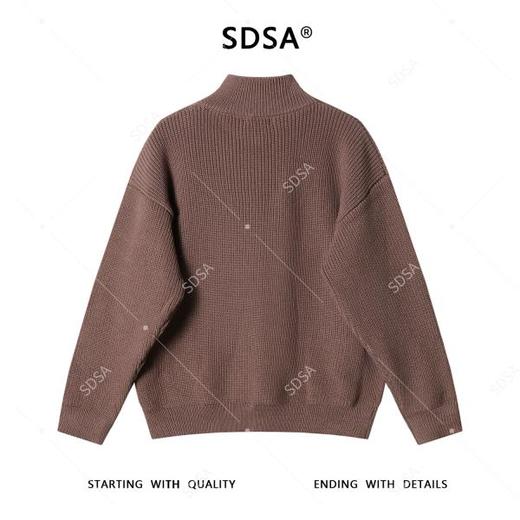 337SDSA男士秋冬新款痞帅男装潮牌纯色半拉链立领针织衫时尚休闲毛衣 商品图5