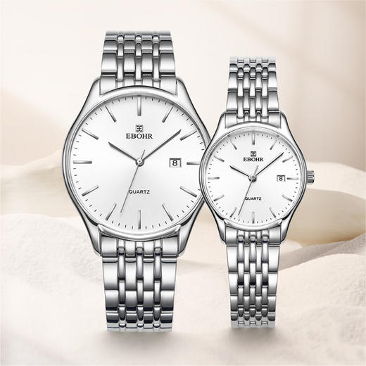 依波表手表男经典百搭石英表时尚休闲情侣手表钢带女表腕表5172 商品图5