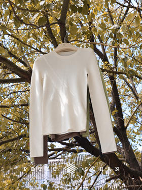 PETIT SCHAN小闪 CLO#896 Impeccably 不着痕迹 日本岛精无缝一体美利奴羊毛圆领针织打底衫