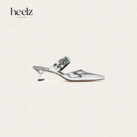 heelz设计师手工鞋履 ｜H几何繁花条带 穆勒鞋45mm